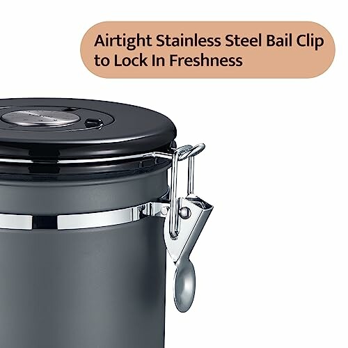 Airtight stainless steel bail clip container for freshness