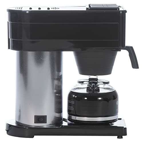 Black coffee maker with glass carafe