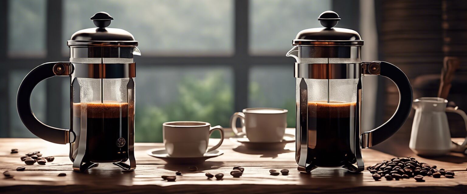 Cup of French press coffee