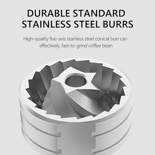 Durable standard stainless steel burrs for coffee grinding.